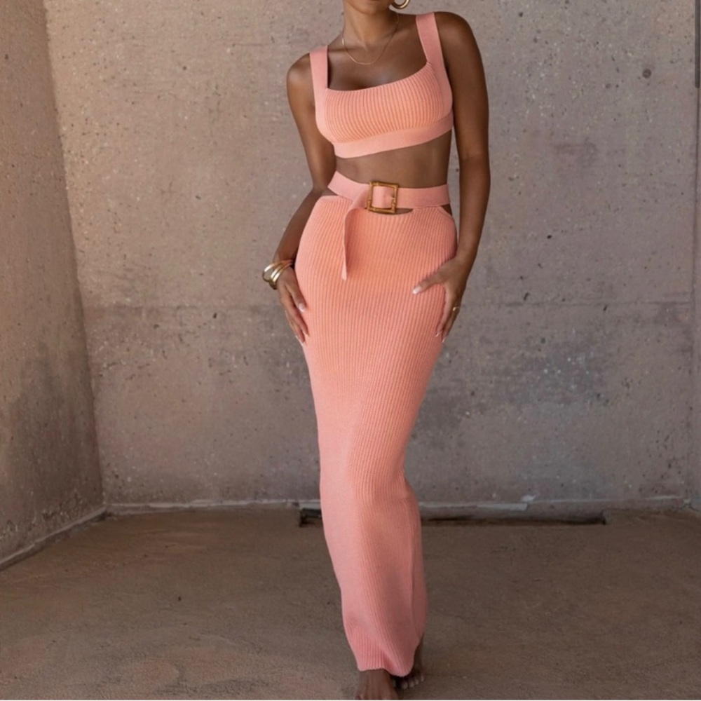 JLUXLABEL Nikole Peach Two Piece Set